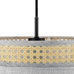 8043/1 MODERNI LN25 266 черный/серый/бежевый, металл/текстиль/ротанг Подвесной светильник Е27 1*60W 220V LAUNA