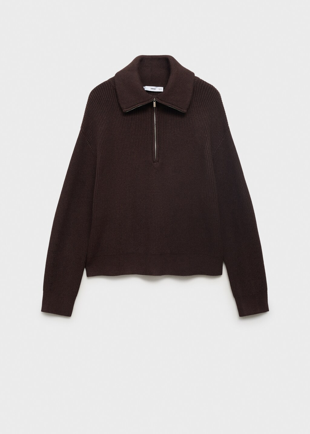 Джемпер с контрастным воротником и застежкой-молнией