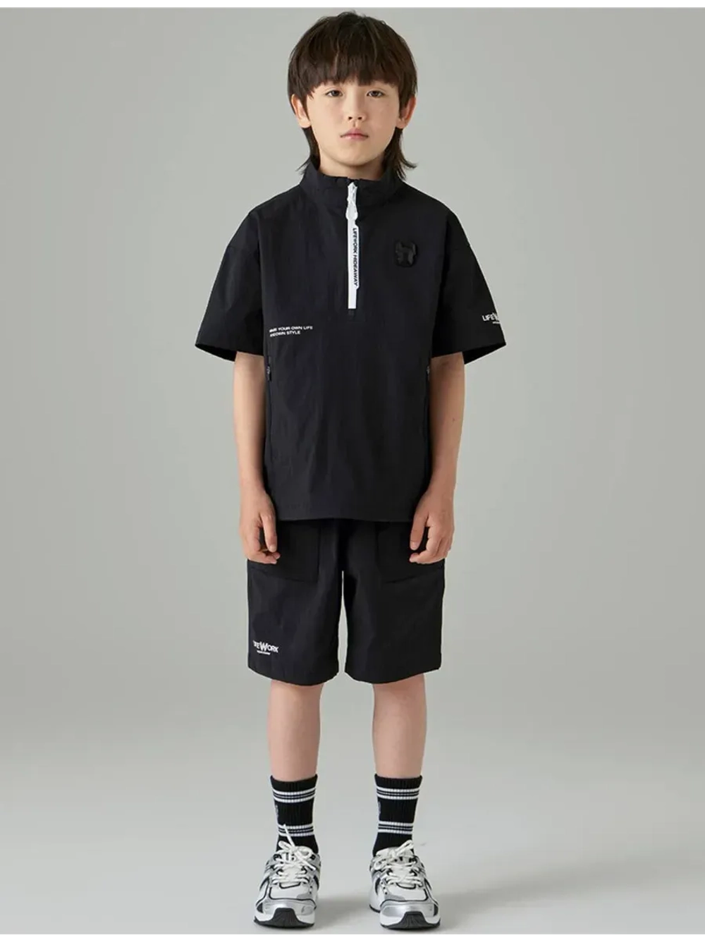 Анорак с короткими рукавами из нейлона