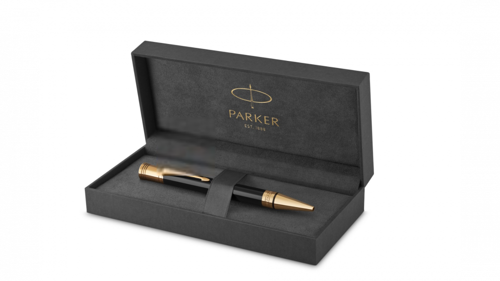 Шариковая ручка Parker Duofold Classic Black GT Fountain Pen, стержень: M, цвет чернил: black, в подарочной упаковке.