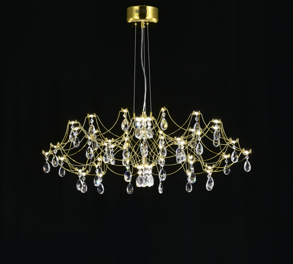 Подвесная люстра светодиодная с пультом и хрустальными подвесками Asfour MyFar Ersilia MR2662-60P-50AD