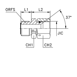 Адаптер AS D12 ORFS 13/16 - JIC 3/4