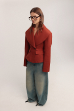 Жакет с округлым воротником