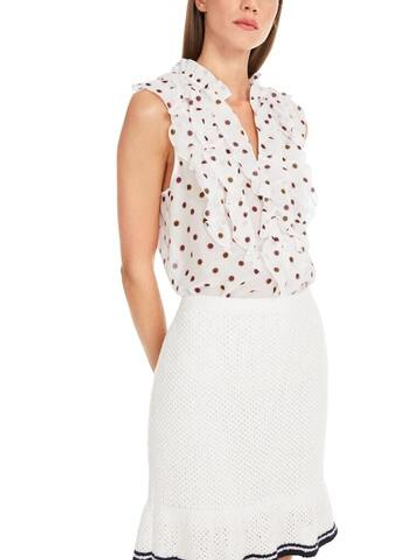 Marc Cain Топ в горошек с добавлением шелка