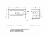 Тумба с раковиной Cezares ECO-CER-N 90 ECO-CER-N-900-2C-SO-BL+CZR-8095-90 Bianco Lucido