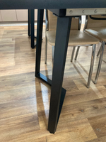 Стол разд стекло Миллер бабочка К-т ног №5 черный Царг.пояс 930 черный Ст-ца акварель ф/п (чер)