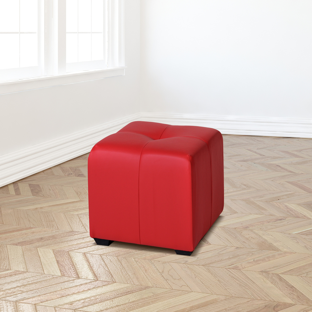 Пуф Николь Красный ЭкоКожа