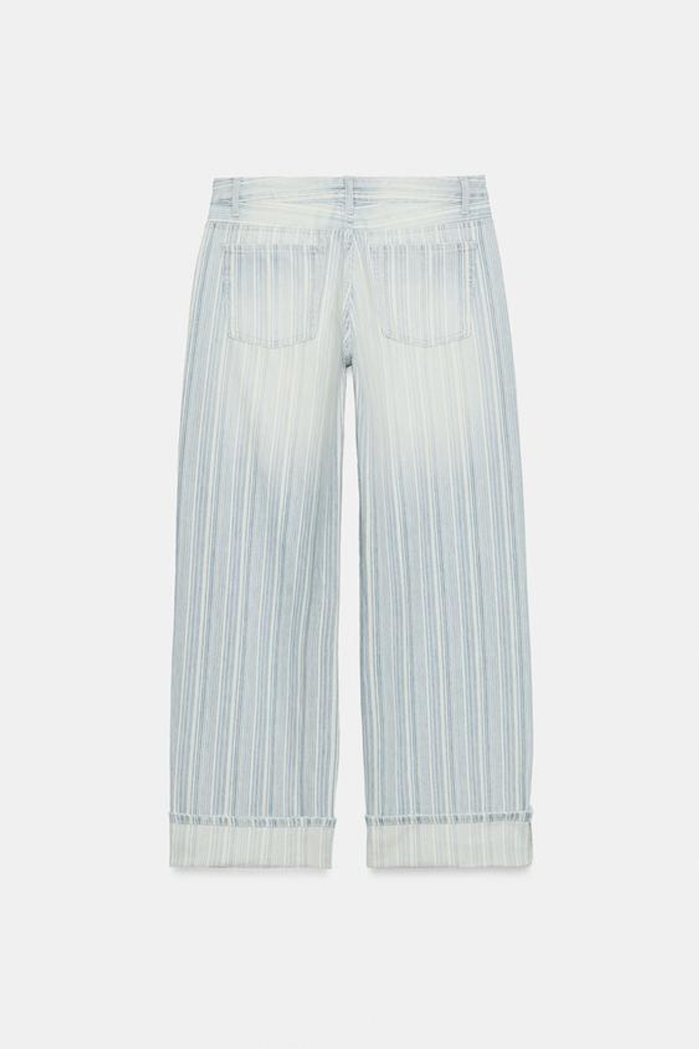 ZARA ДЖИНСЫ TRF LOOSE FOLDED С НИЗКОЙ ПОСАДКОЙ В ПОЛОСКУ, ПОЛОСКИ