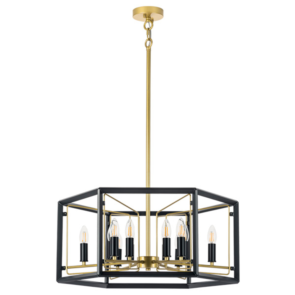 713327 Люстра REGOLO 12х40W E14 ЧЕРНЫЙ МАТОВЫЙ/ЗОЛОТО