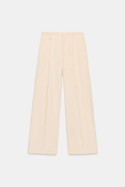 ZARA ПРЯМЫЕ БРЮКИ ИЗ ВЕЛЬВЕТА, ЭКРЮ