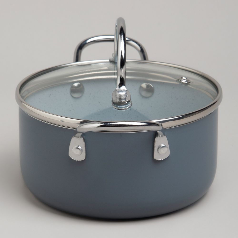 КАСТРЮЛЯ AGNESS С АНТИП. ПОКР. И СТЕКЛ. КРЫШКОЙ 950 МЛ, 14*7 СМ