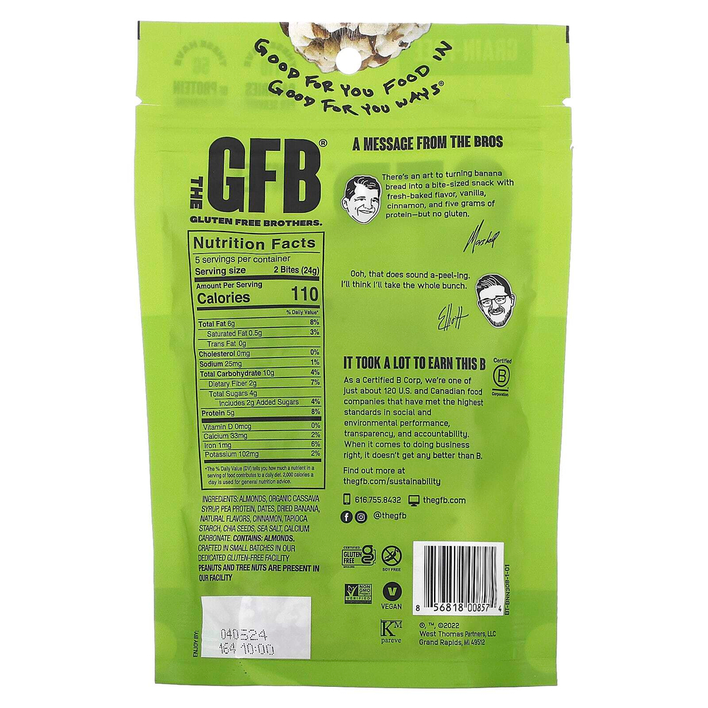 The GFB, Кусочки без глютена, банан и орех, 113 г (4 унции)