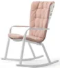 Кресло-качалка Folio белое с розовой подушкой
