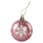 Шары елочные с узором ЗОЛОТАЯ СКАЗКА, НАБОР 3 шт., пластик, 6 см, цвет "РОЗОВОЕ ВИНО", глянец, 591111