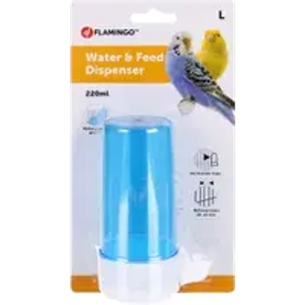Поилка-кормушка, 220 мл/13 см, Flamingo