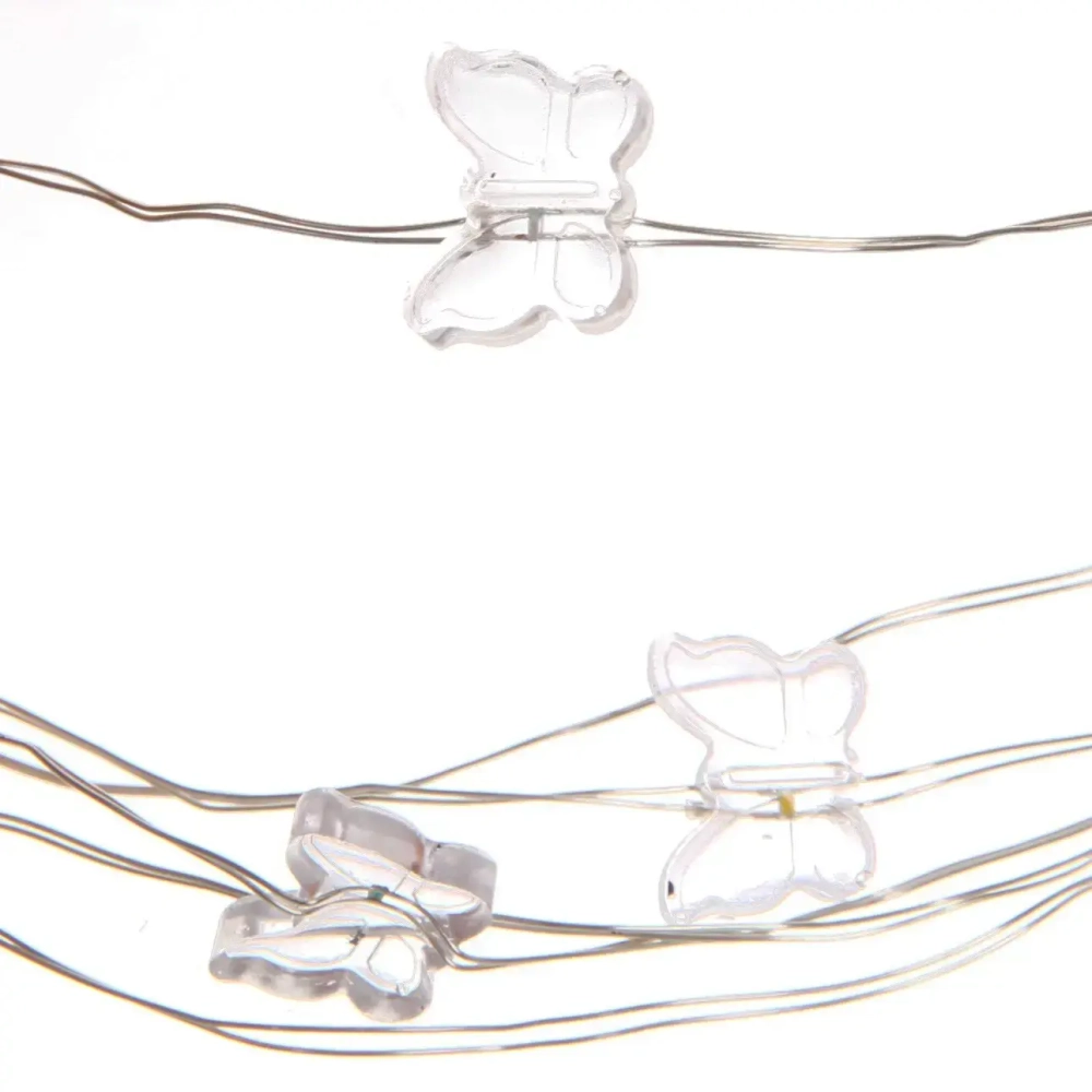 Гирлянда для дома «Бабочка» на батарейках 2,0 м 20 ламп LED, 1 реж., IP-20, Теплый белый