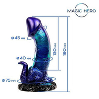 Оригинальный фаллоимитатор с широким фигурным основанием 19см Bior Toys Magic Hero MH-13045