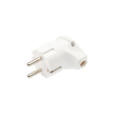 Вилка Евро угловая с з/к 16А белая IP20 REXANT