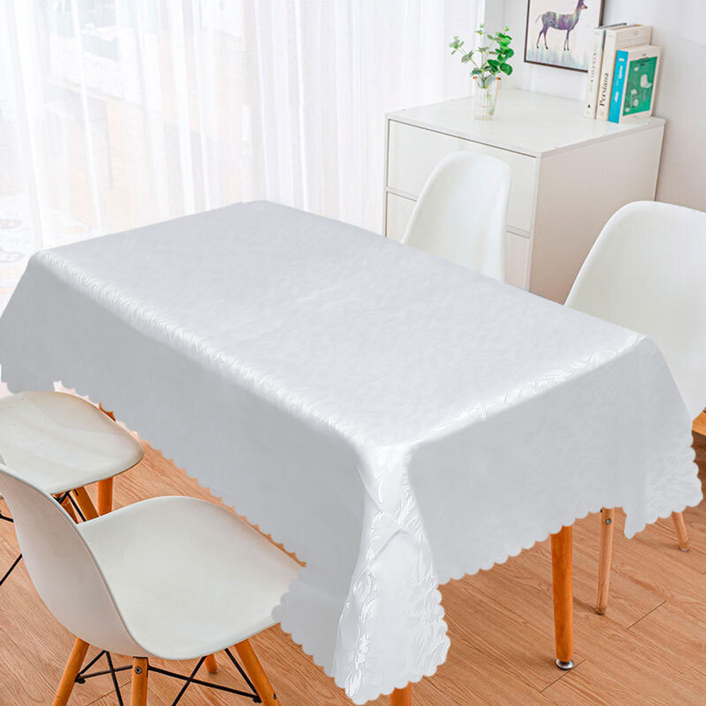 Скатерть 140*180см белая, полиэстер, NNOA33