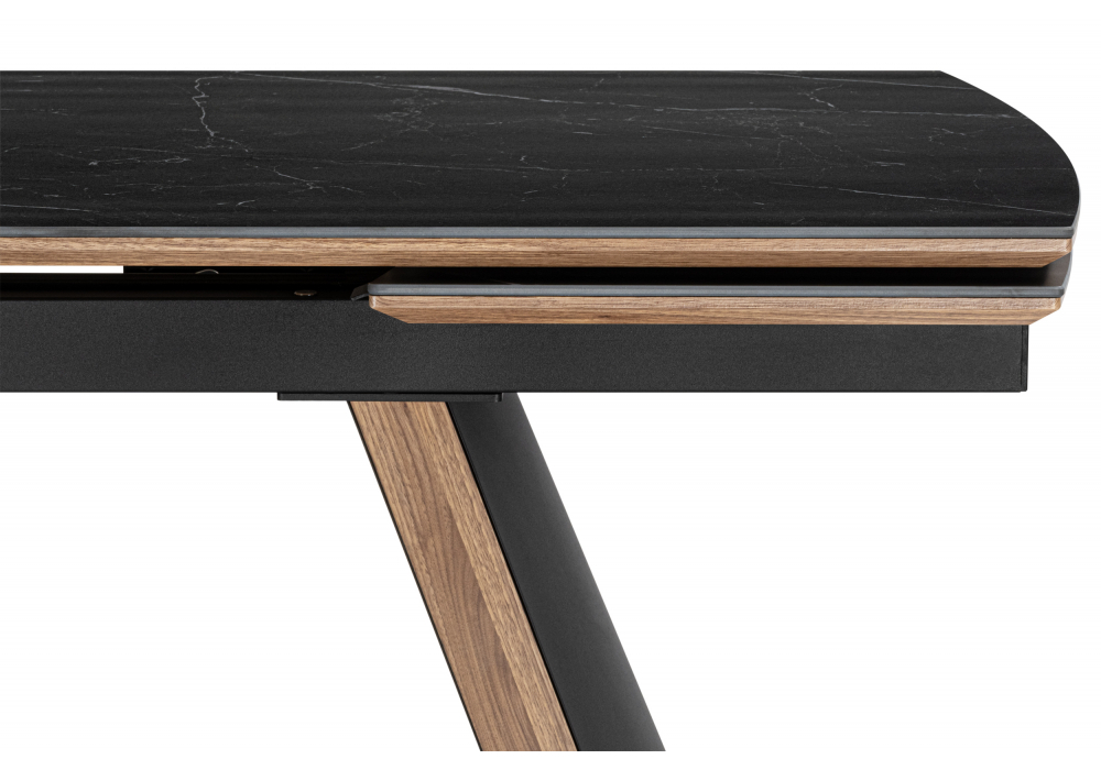 Керамический стол Woodville Симмонс 180(260)x90 shakespeare black, черный