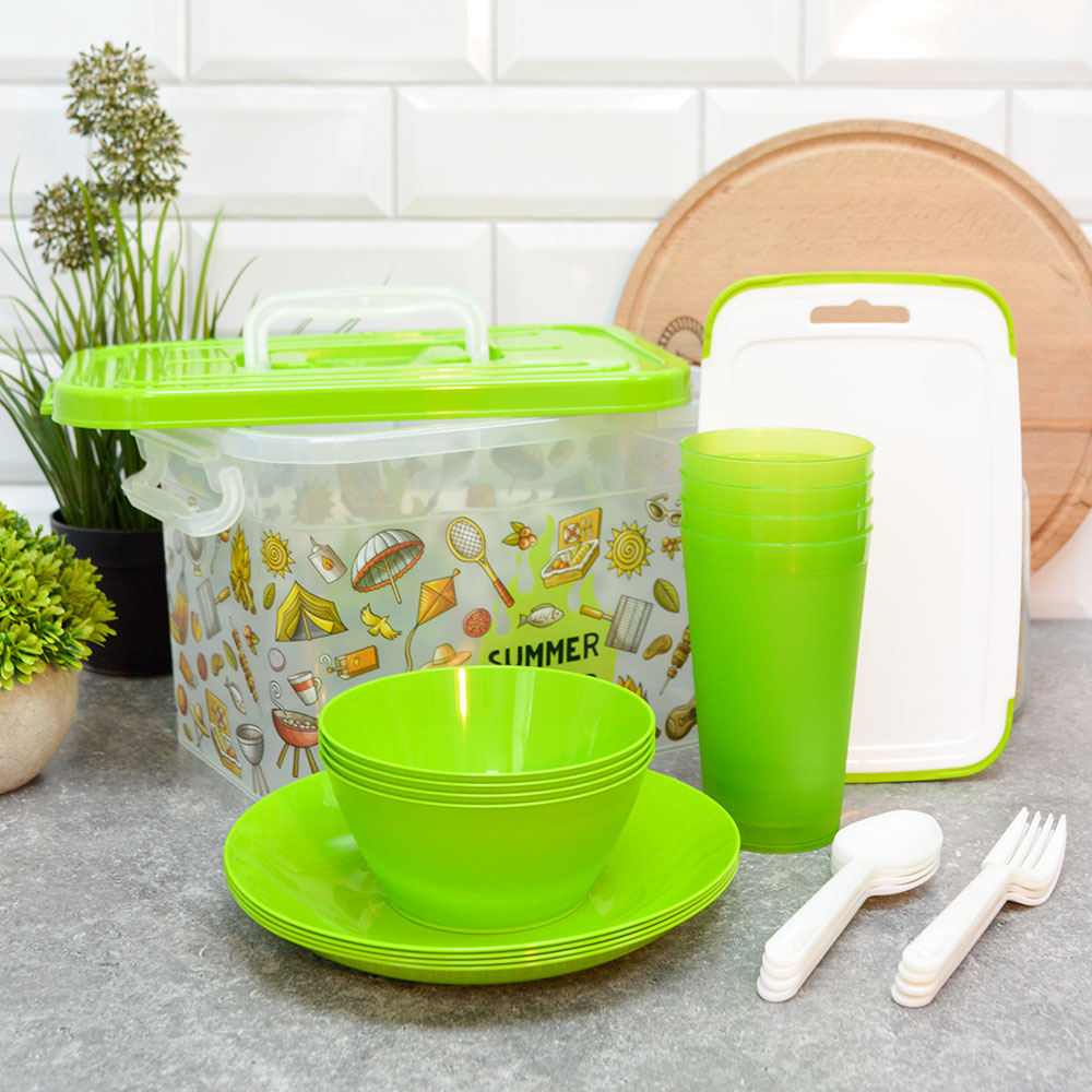 Набор для пикника на 4 персоны в контейнере 6,5л "Summer time"