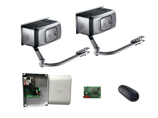 Комплект автоматики для двухстворчатых распашных ворот на основе привода F1000 (блок управления ZF1N, радиоуправление с фиксированным кодом)