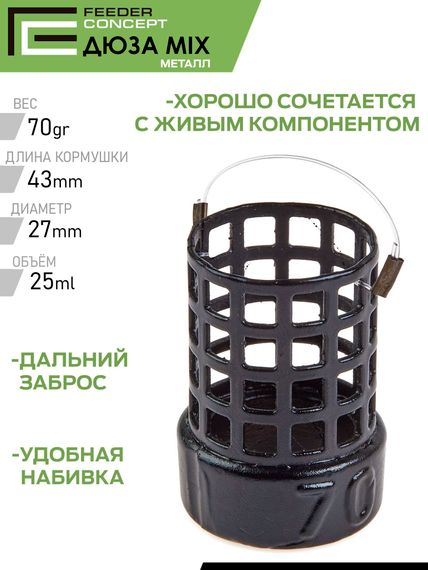 Набор металлических фидерных кормушек FC M1 ДЮЗА (50г 70г 90г) 3шт. (коробочная версия)