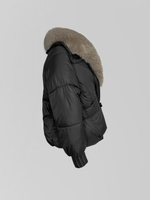 Куртка FoFo Shop 802 однотонная на молнии с меховым воротником