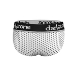 Белые хлопковые брифы в горошек с брендированной резинкой (Размер: L) (Цвет: белый)