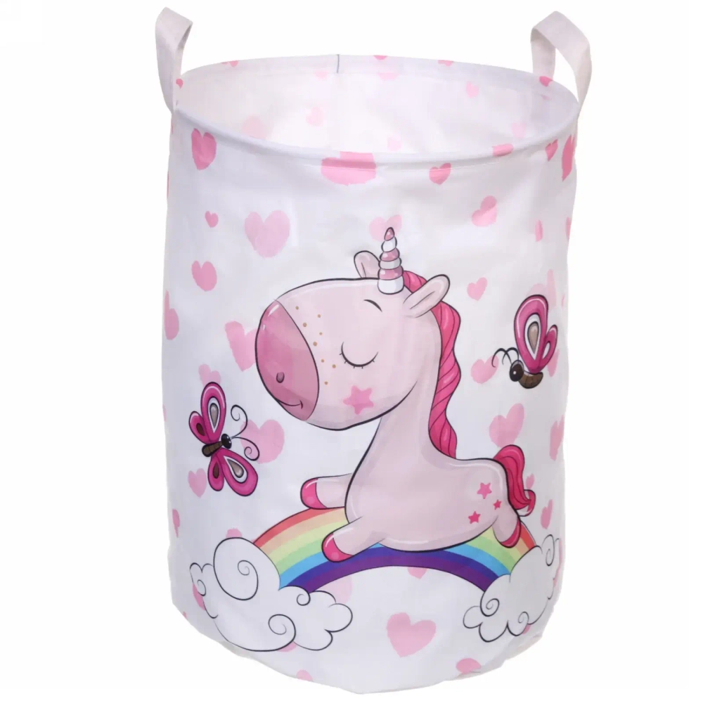Корзина для хранения круглая Единорожек 44*33 см A203