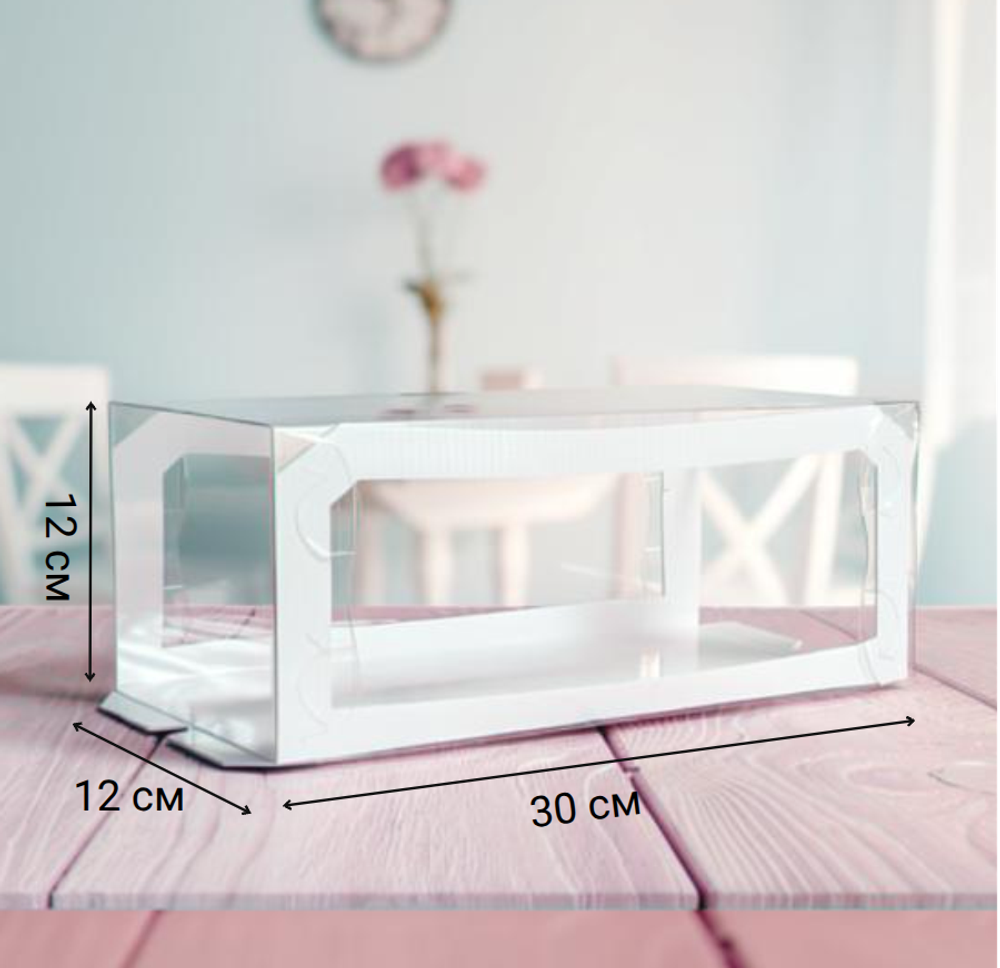 Коробка для рулета "сердечки" 300*120*120 мм