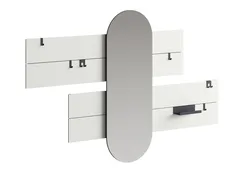 Вешалка Stripe L горизонтальная с зеркалом 60*160 см (белый)