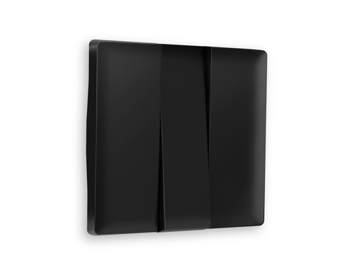 AP8050 Лицевая панель ALFA (Черный матовый) для 3-кл выключателей QUANT