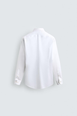 ZARА РУБАШКА КЛАССИЧЕСКОГО КРОЯ ИЗ РЕЛЬЕФНОЙ ТКАНИ, БЕЛЫЙ