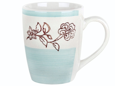 Кружка бочка 360мл Голубой ситец 2