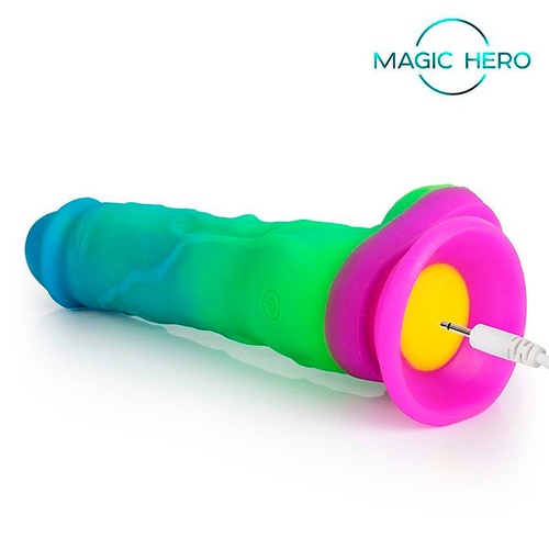 Яркий вибратор с возвратно-поступательными движениями и пультом ДУ 21см Bior Toys Magic Hero MH-13052