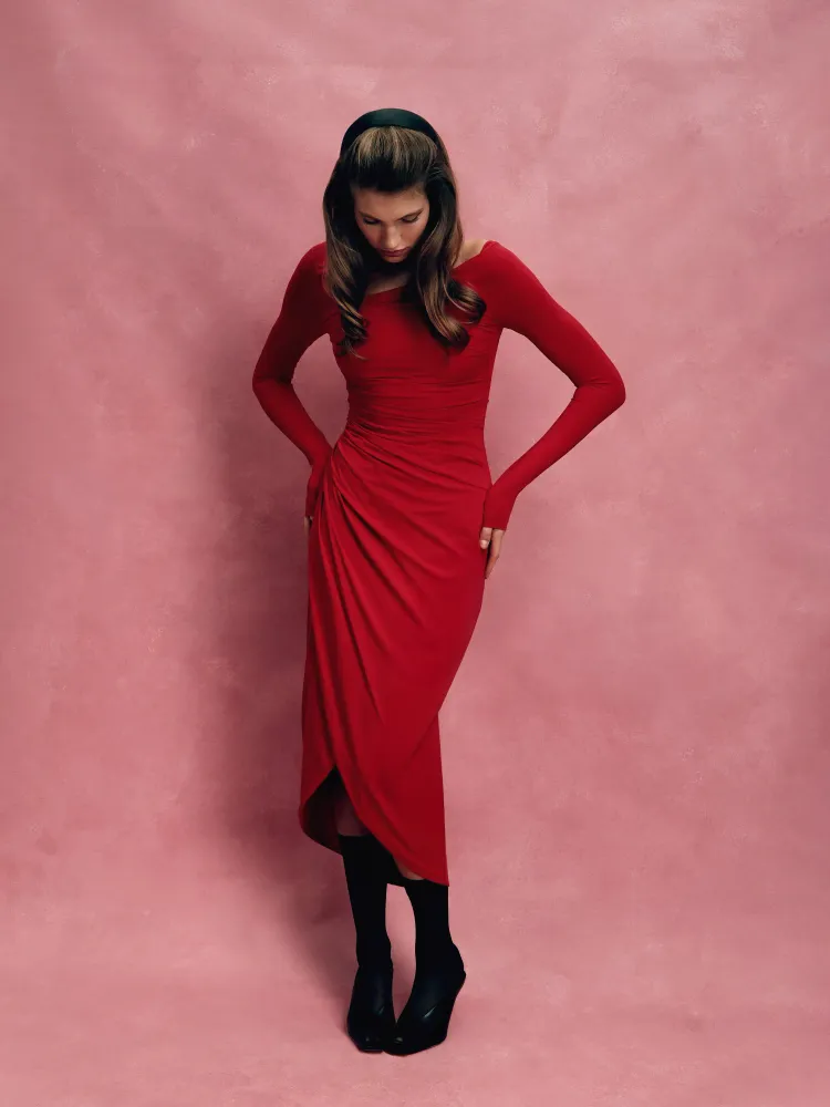 Дженнифер миди (Jenifer midi), платье миди из черного бифлекса с цветочным принтом