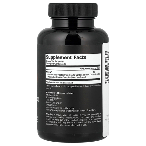 Intelligent Labs, Curcumin 500, 120 вегетарианских капсул