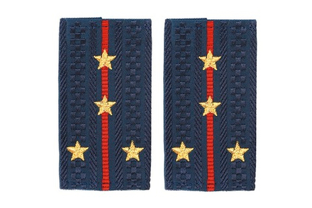 Фальшпогоны Полиция нового образца темно-синие вышит. капитан