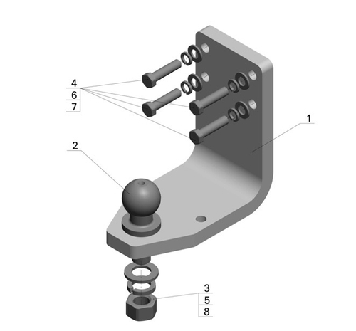 Фаркоп Avtos на TOYOTA LAND CRUISER 76 (1984)(паспорт и сертификат в комплекте)(без электрики)TY 35