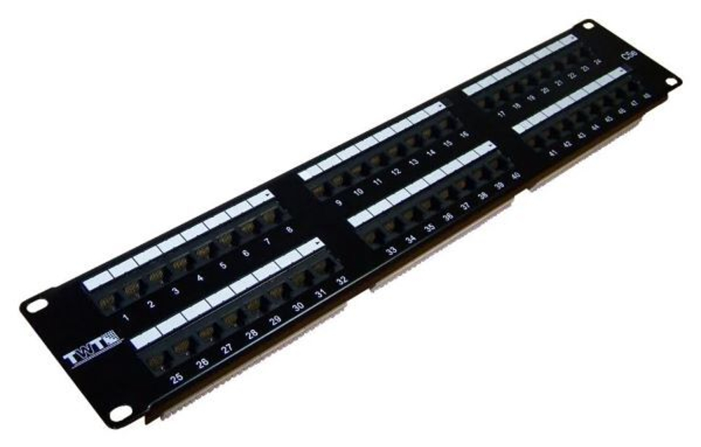 Патч-панель 19, 48xRJ45, UTP, Кат. 5е TWT TWT-PP48UTP