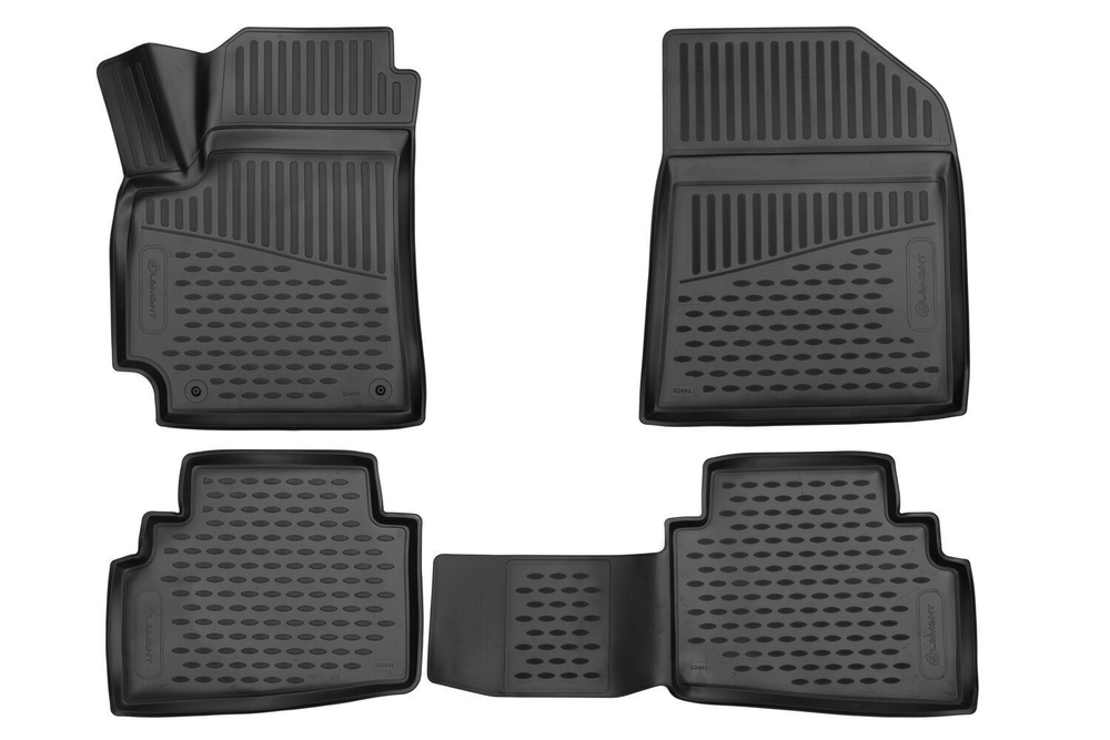 Коврики Standard, 3D в салон для KIA Seltos, 2WD/4WD, 2020-  кроссовер, 4шт. (полиуретан, чёрные) Element.ELEMENT3D02441210