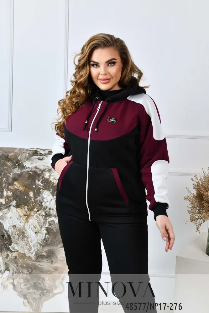 Костюм 17-276-черный-марсала Minova