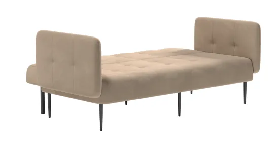 Monaco диван-кровать с подлокотниками, трехместный, бархат бежевый 5