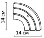 Поворотный соединитель внешний круглый двухрядный 14х14 (для боковин и внешнего эркера)