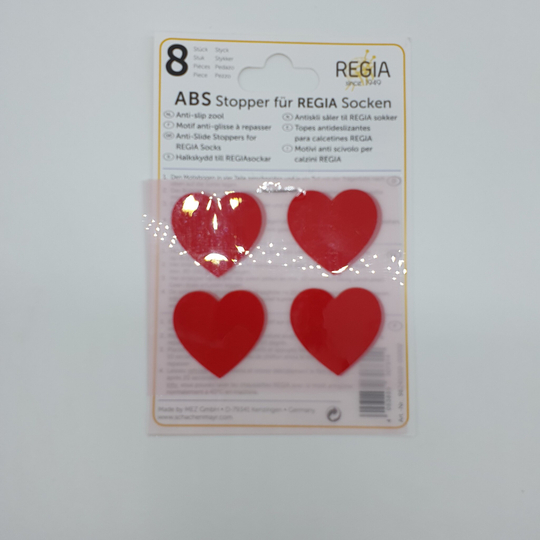 ABS-противоскользящие наклейки Regia для приклеивания к носкам, 8 наклеек в упаковке (красное сердце)