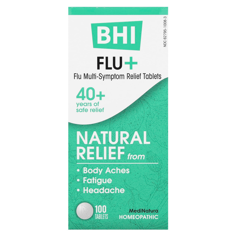 MediNatura, BHI Flu +, 100 таблеток