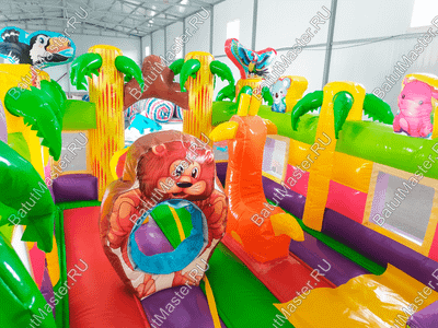 Коммерческий надувной батут "Звериная команда 2" 8*3,5*5 м