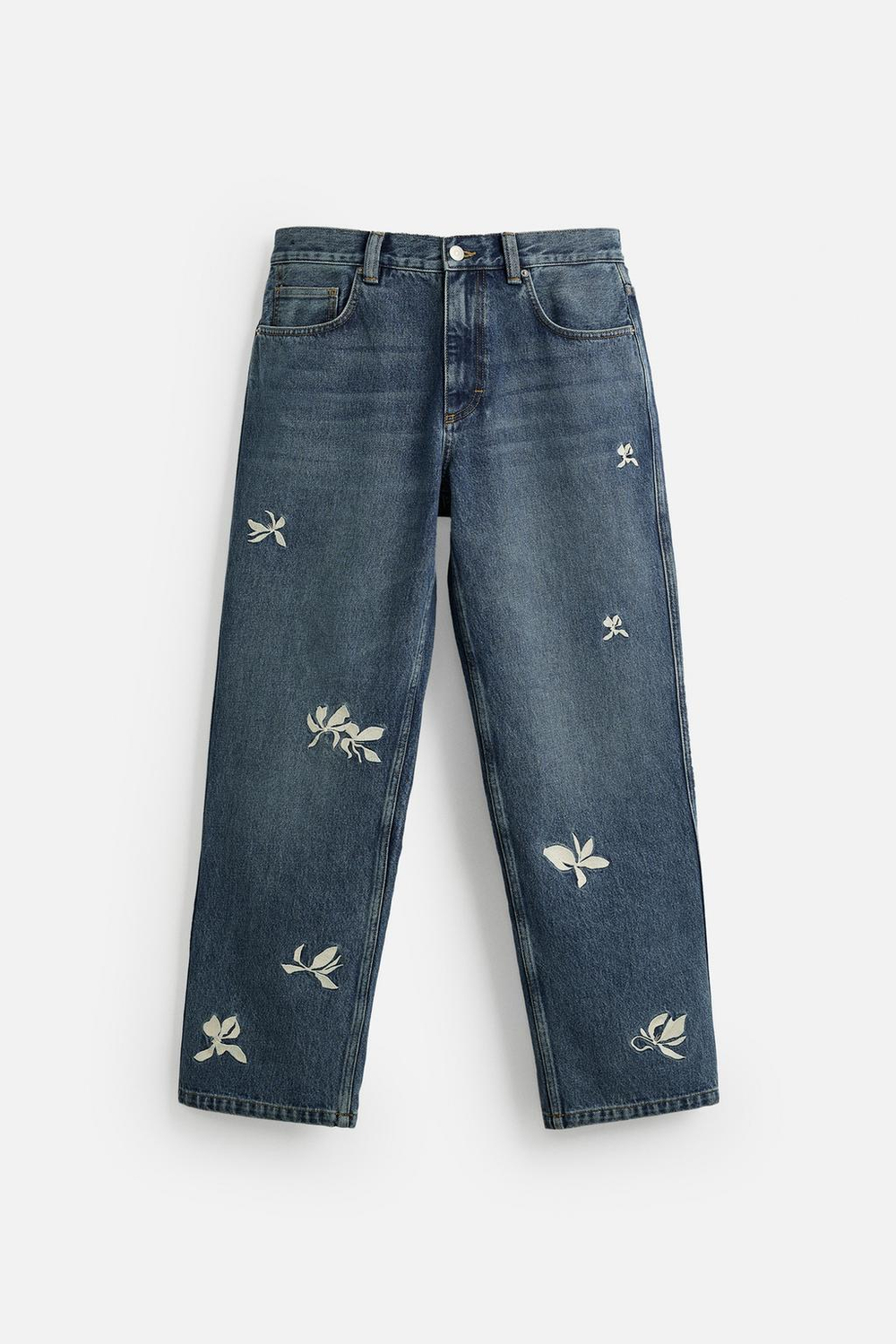 Джинсы relaxed fit с вышивкой