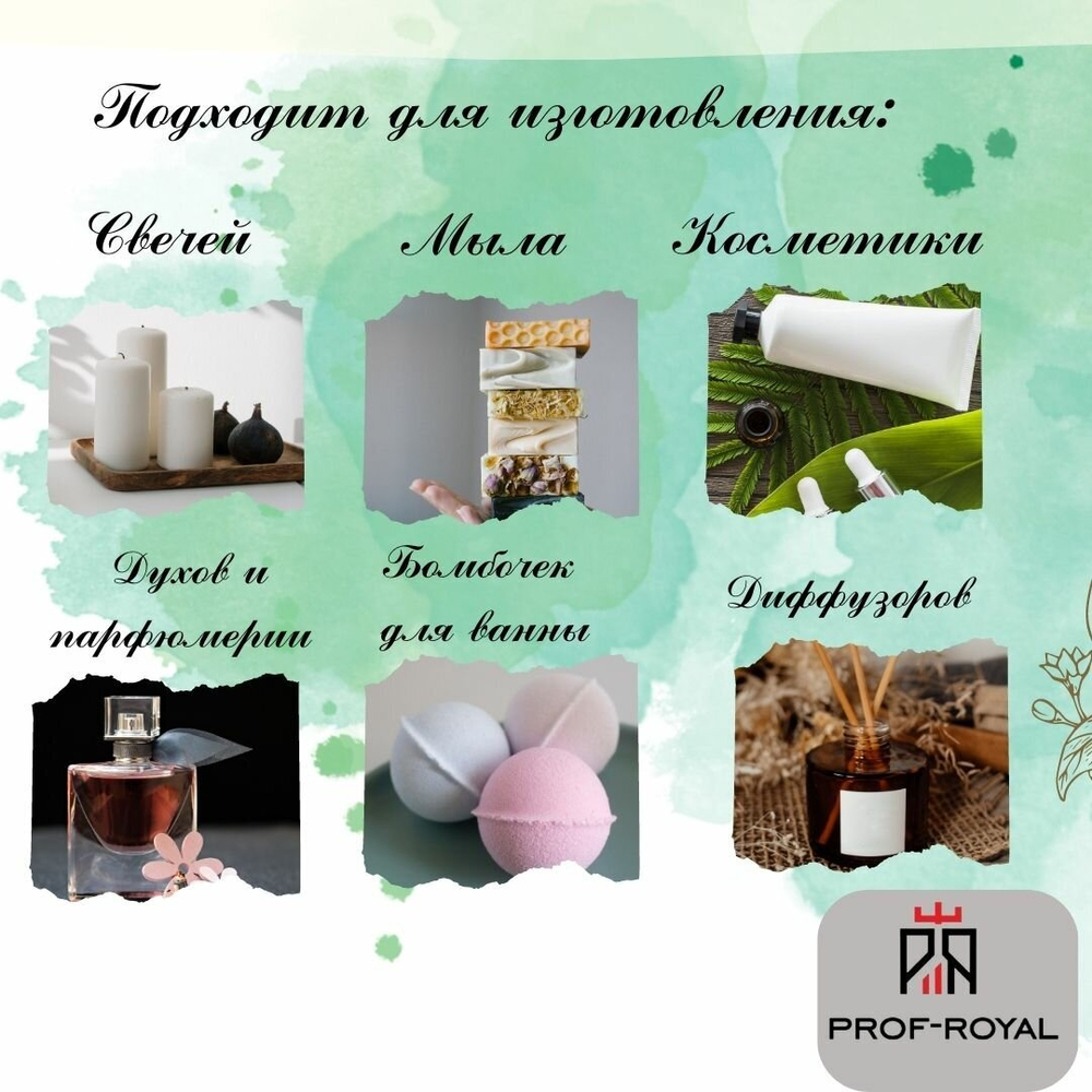 Prof-Royal отдушка парфюмерная Green mango для свечей, мыла и диффузоров, 100 мл